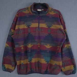 Vintage Fieldmaster 1/4‎ Pullover Sweater Mens Size XL Fleece Southwestern Aztec
